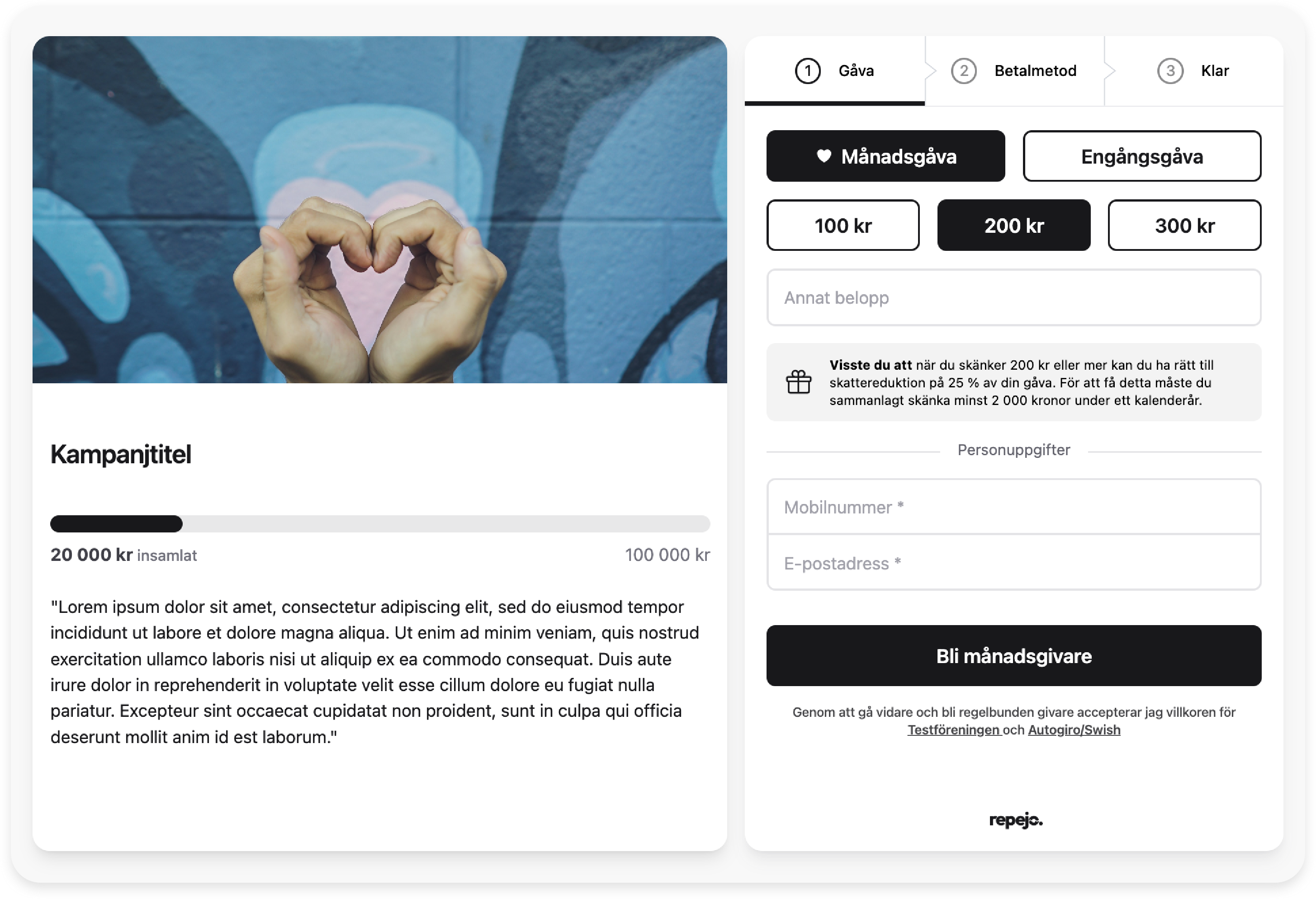 Kampanjcheckout exempel
