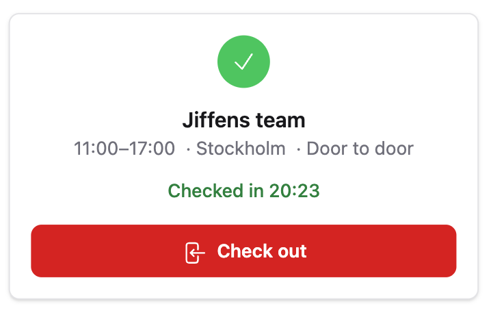 Checka ut från pass