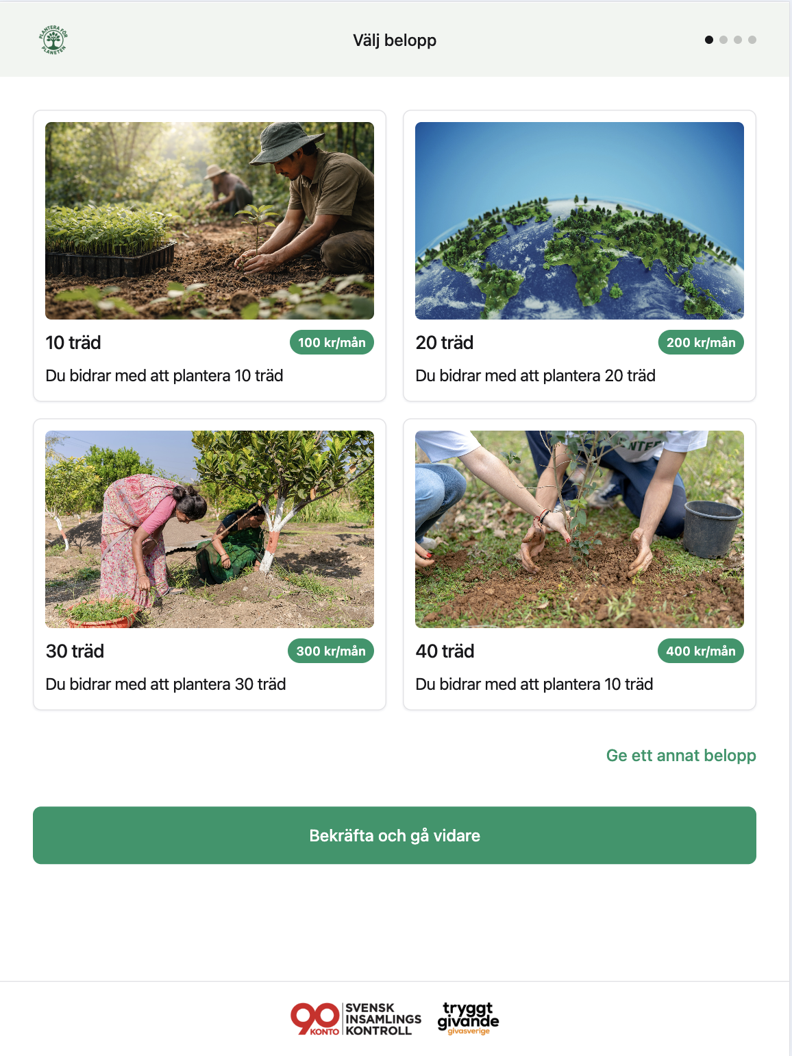 F2F Checkout — Belopp