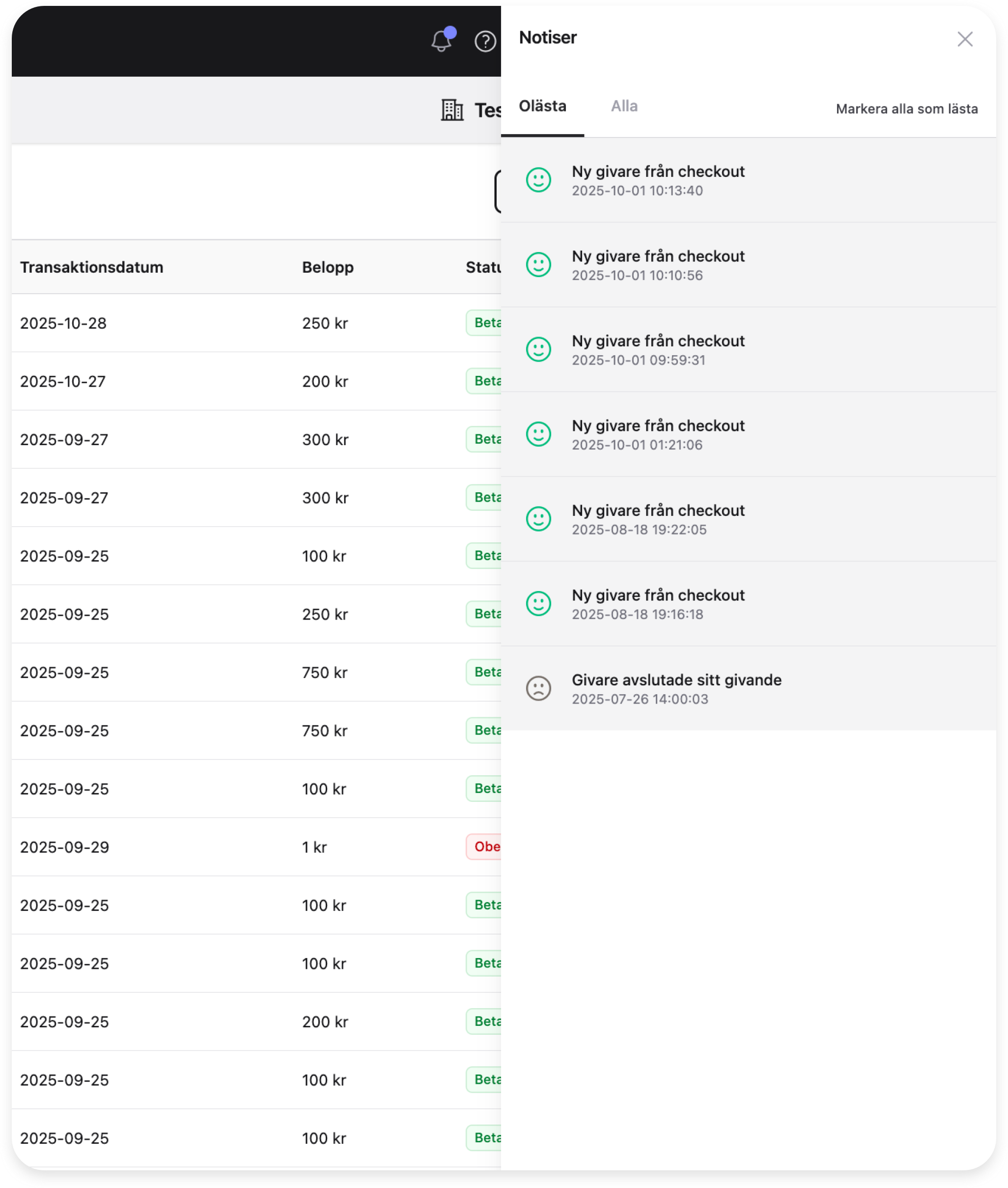 Notifikationer exempel